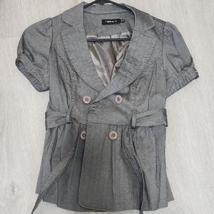Gray Peplum Blazer